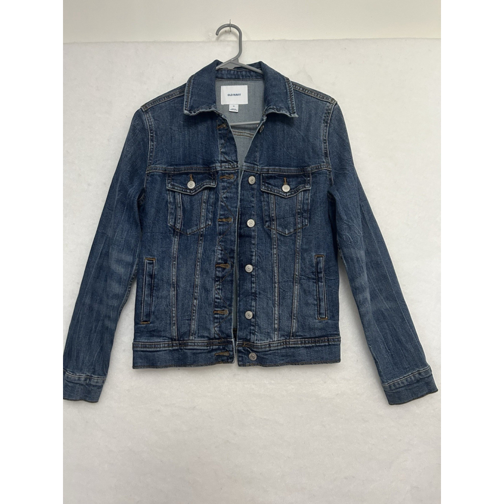 Old Navy M Classic Denim Trucker Jean Jacket Dark Wash Festival Capsule Normcore